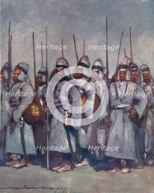 'Quilted Soldiers of Kishengarh', 1903. Artist: Mortimer L Menpes.