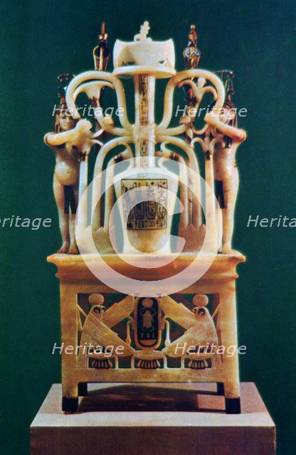 Alabaster perfume vase from the Tomb of Tutankhamun, 14th century BC. Artist: Unknown