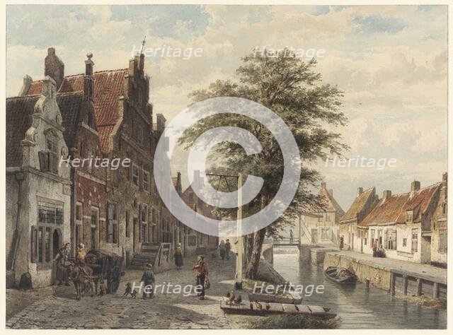 View of the canal in Hasselt, 1863. Creator: Cornelis Springer.