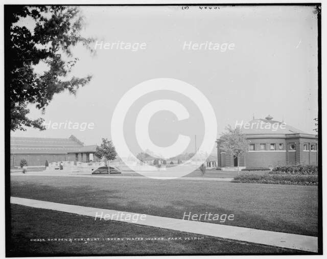 Garden & Hurlburt i.e. Hurlbut Library, Water Works Park, Detroit, between 1890 and 1901. Creator: Unknown.