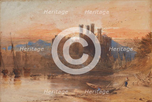 Caernarvon Castle, North Wales, 1836. Creator: Samuel Palmer.