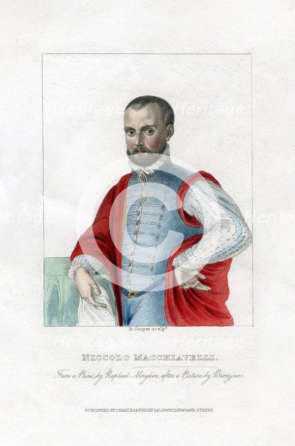 Niccolo Machiavelli, Italian Renaissance political philosopher.Artist: R Cooper