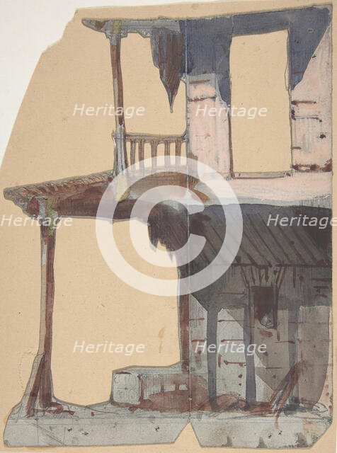 Design for a Stage Set at the Opéra, Paris, 1830-90. Creator: Eugene Ciceri.