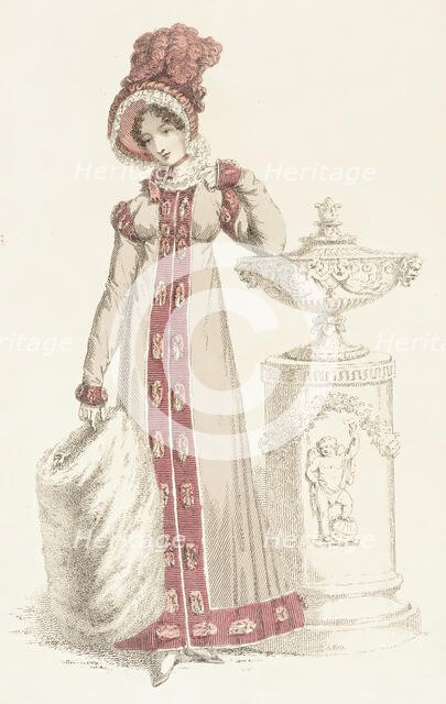 Fashion Plate (Walking Dress), 1819. Creator: Rudolph Ackermann.