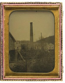 Factory Building with Chimney Construction, 19th century. Creator: Unknown.