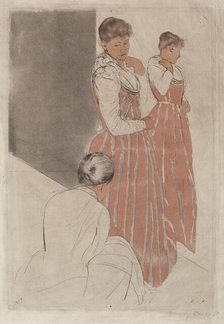 The Fitting, 1890-1891. Creator: Mary Cassatt.