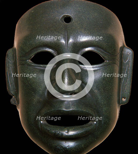 Mayan mask of polished stone. Artist: Unknown