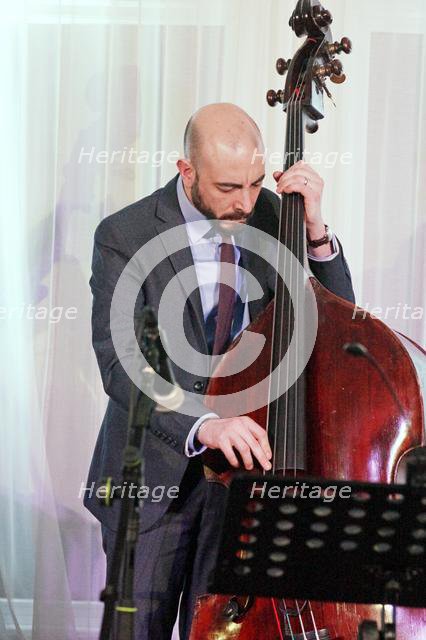 Dario Di Lecce, Nat Steele Quartet with Grant Stewart, Watermill Jazz Club, Surrey, 4 Feb 2020. Creator: Brian O'Connor.