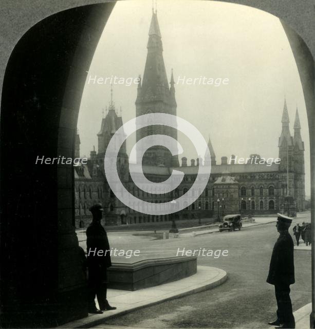 'Parliament Buildings and West Block with McKenzie Tower., Ottawa, Canada.', c1930s. Creator: Unknown.