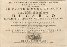 Delle Magnificenze di Roma Antica e Moderna (vol. 1), published 1747-1761. Creator: Giuseppe Vasi.