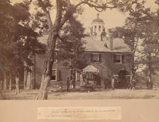 Fairfax Court House, Virginia, with Union Soldiers in Front and on the Roof, 1863. Creator: Mathew Brady.