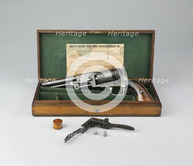 Cased Colt Dragoon Model 1848 (1st issue) Revolver, England, 1848/68. Creator: Unknown.
