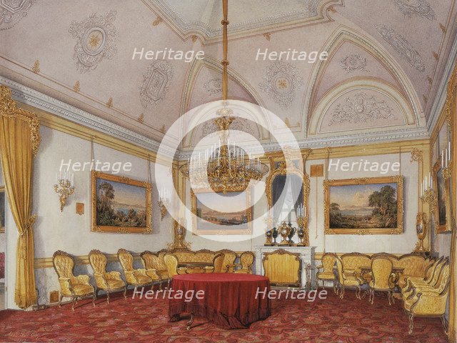 Interiors of the Winter Palace. The Third Reserved Apartment. The Drawing Room, 1872. Artist: Hau, Eduard (1807-1887)