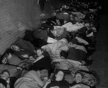 Civilians Sleeping in the London Underground, 1940. Creator: British Pathe Ltd.