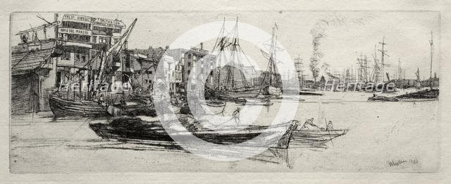 Thames Warehouse, 1871. Creator: James McNeill Whistler (American, 1834-1903).