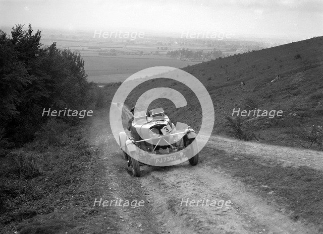 1932 Talbot 105 2970 cc Alpine Trial car competing in a Talbot CC trial. Artist: Bill Brunell.