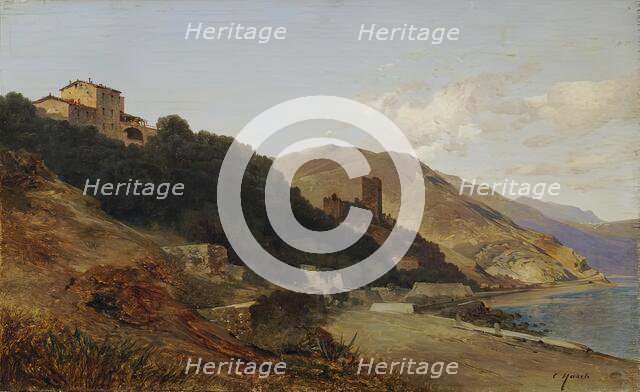 Italian evening landscape (autumn evening on the Riviera near Bordighera), undated. Creator: Carl Hasch.