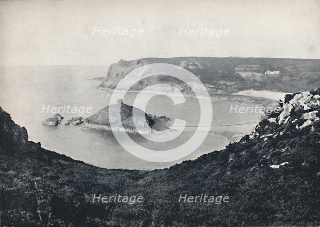 'Jersey - Portelet Bay and Janvrin Island', 1895. Artist: Unknown.