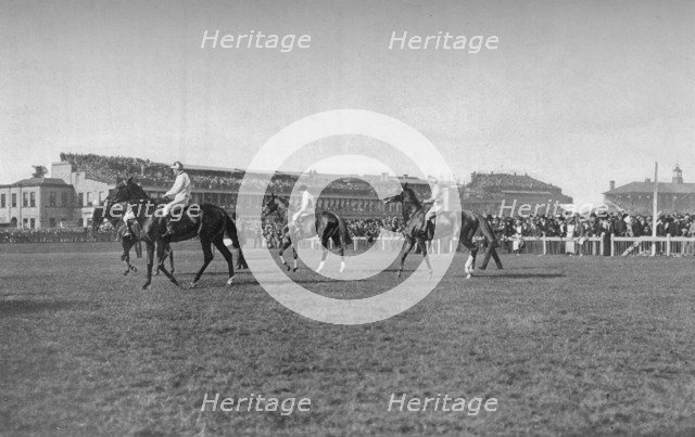 'St. Leger Horses In Front of the Doncaster Stand', c1901, (1903). Artist: WW Rouch.
