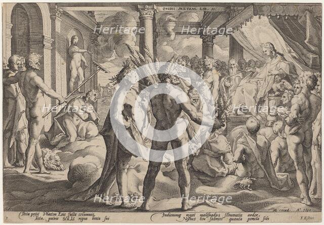 Phaeton Asking for the Chariot, 1590. Creator: Goltzius, Workshop of Hendrick, after Hendrick Gol.