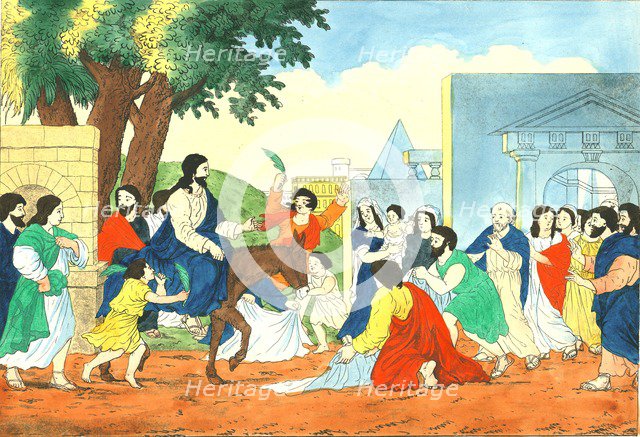 Christ's entry into Jerusalem, (19th century?). Artists: Weenix, N v d Linden.