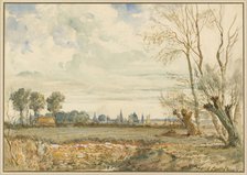 Meadows with a Distant View of Oxford, 1830s. Creator: Thomas Shotter Boys.
