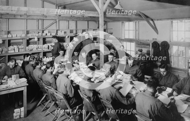 Soldier records, Camp Upton, 1917 or 1918. Creator: Bain News Service.