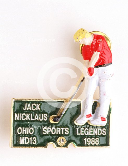 Jack Nicklaus badge, American, 1968. Artist: Unknown