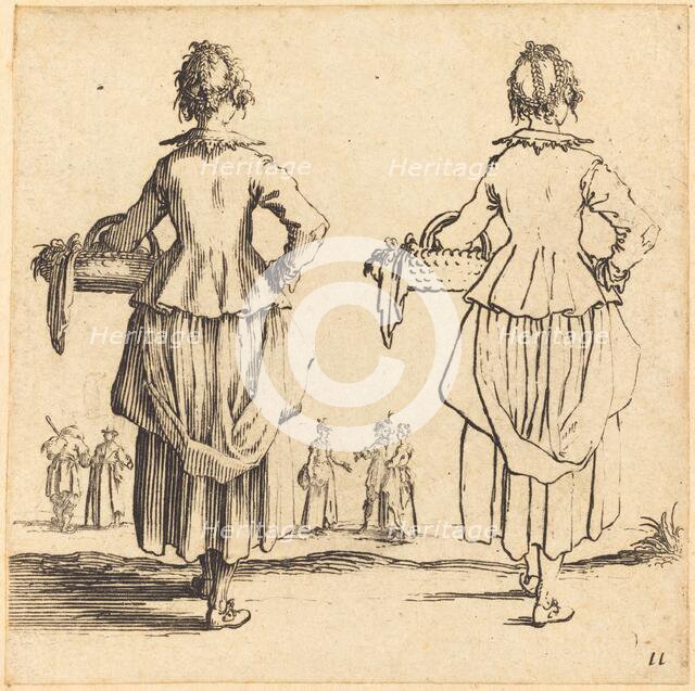 Peasant Woman with Basket, Seen from Behind, 1617 and 1621. Creator: Jacques Callot.
