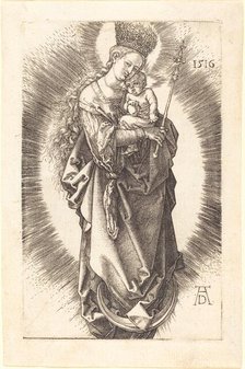 The Virgin and Child on a Crescent with a Sceptre and a Starry Crown, 1516. Creator: Albrecht Durer.