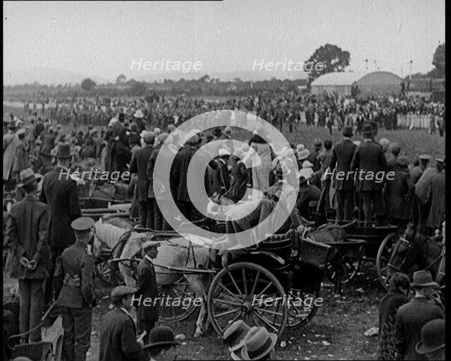Horse Racing Enthusiasts Gathering for a Race in Southern Ireland, United Kingdom, 1921. Creator: British Pathe Ltd.