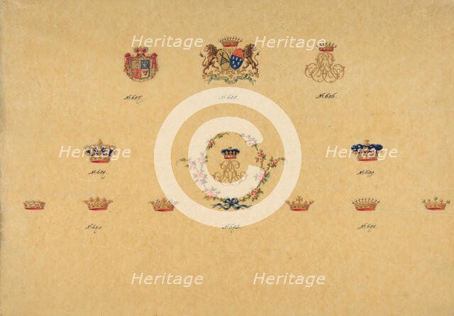 Sheet of Monogram Designs, 19th century. Creator: Anon.