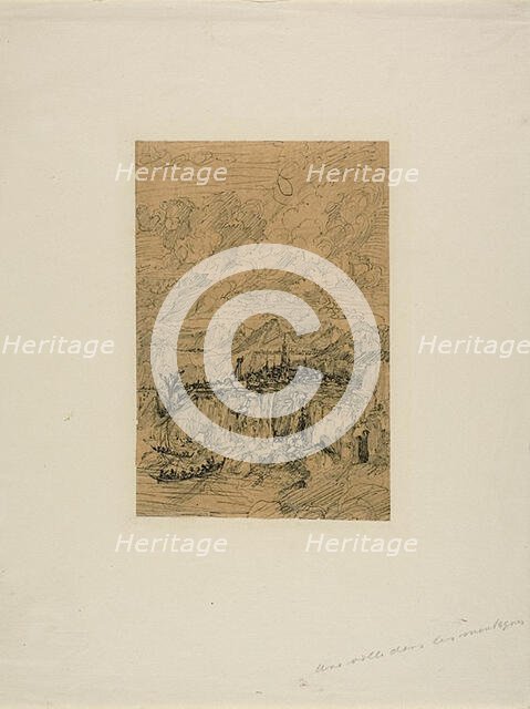 City in the Mountains, n.d. Creator: Rodolphe Bresdin.