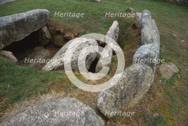 Tregiffian Barrow, Neolithic tomb, 3rd Millennium BC, Penwith, Cornwall, 20th century. Artist: CM Dixon.
