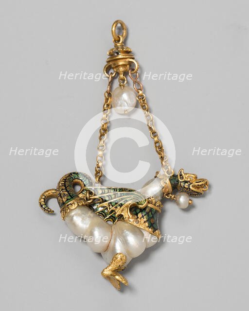 Pendant Shaped as a Dragon, Spain, c. 1575-c. 1600. Creator: Unknown.