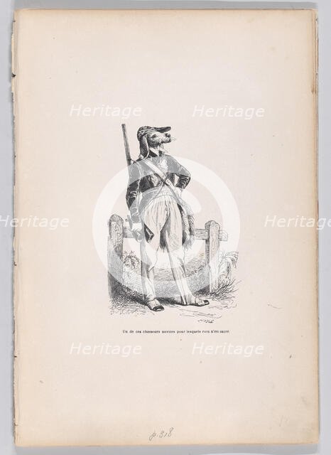 One of those novice hunters for whom nothing is sacred from Scenes from the Private..., ca. 1837-47. Creator: Joseph Hippolyte Jules Caque.