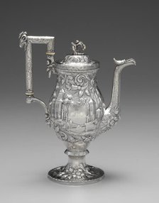 Neo-Rococo Coffee Pot, c. 1840. Creator: Samuel Kirk (American, 1793-1872).
