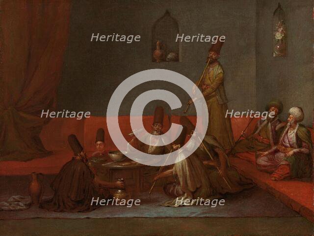 Dervishes Sharing a Meal, c.1720-c.1737. Creator: Jean Baptiste Vanmour.