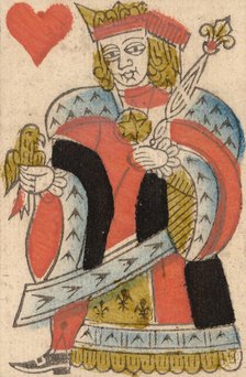 King of Hearts, from a Set of Piquet Cards, late 18th-19th century. Creator: Claude Fayolle.