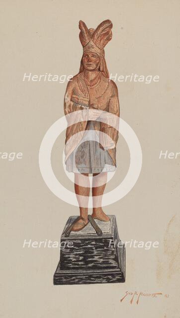 Cigar Store Indian, 1941. Creator: Sydney Roberts.
