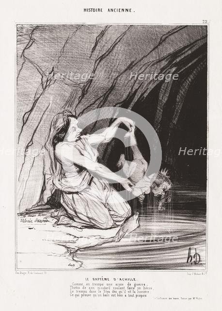 Ancient History: Pl. 22, The Baptism of Achilles . Creator: Honoré Daumier (French, 1808-1879).