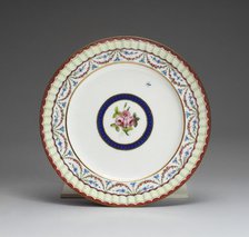 Plate, Sèvres, 1792. Creators: Sèvres Porcelain Manufactory, Jean-Baptiste Tandart.
