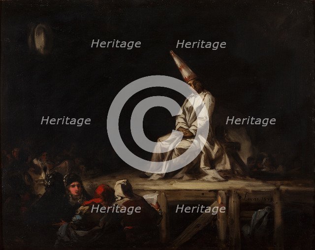 Auto-da-fé. Artist: Lucas Velázquez, Eugenio (1817-1870)