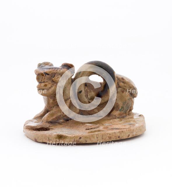 Two dogs with stand (one dog missing), Tang dynasty (618-907). Creator: Unknown.