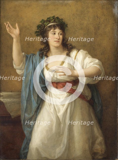 Portrait of the poetess Teresa Bandettini-Landucci (1763-1837). Artist: Kauffmann, Angelika (1741-1807)