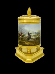 Ice pail showing the Battle of Mallavelly, India, 1799 (1817-1819). Artist: Unknown.
