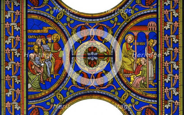 Fragment of a stained glass window in Canterbury Cathedral, Canterbury, Kent, 1849.Artist: Hauger