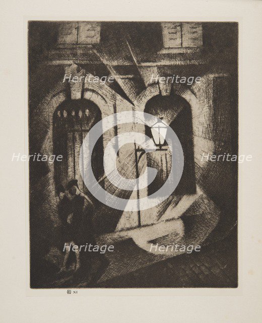 Sinister Paris Night, pub. 1929. Creator: Christopher Richard Wynne Nevinson (1889 – 1946) .