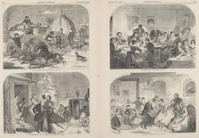 Thanksgiving Day - Ways and Means [upper left], published 1858. Creator: Winslow Homer.