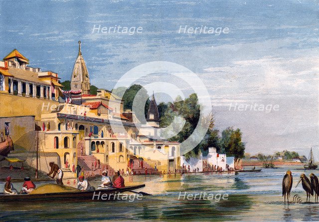 Cawnpore on the Ganges, India, 1857.Artist: William Carpenter